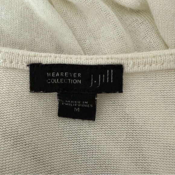 J Jill Wearever Cardigan M Cream Open Front Sleeveless Summer Beach Minimalist - Picture 7 of 11